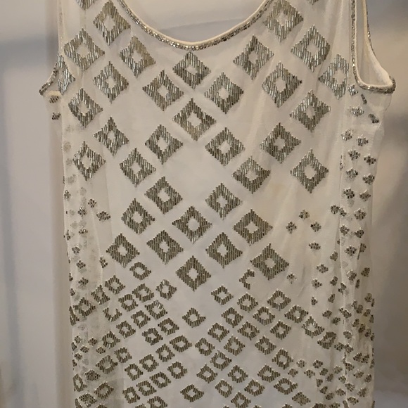 White / Silver  Sequence Top - Picture 4 of 5